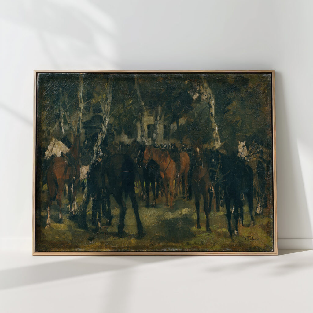dismounted cuirassiers 1875 wilhelm trubner high quality print