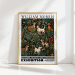 dog william morris print floral poster