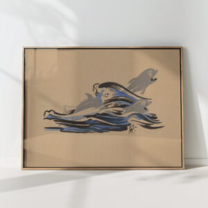 dolphins in the waves 1940 1944 jan novak high quality print