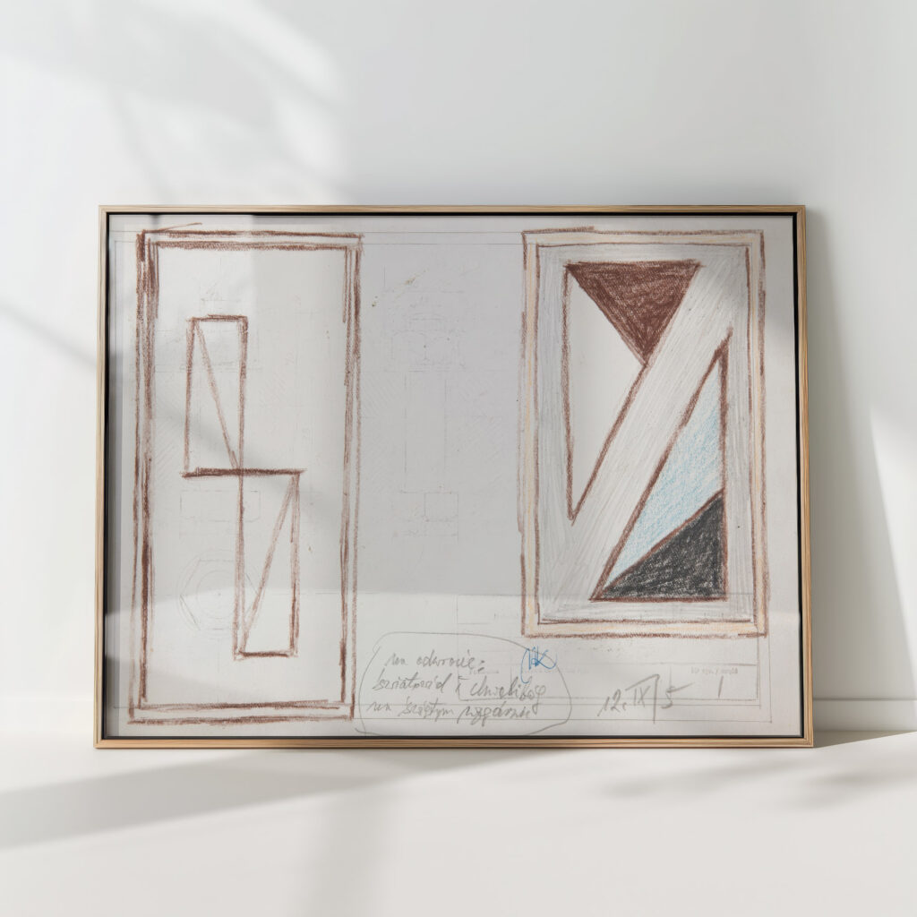 double sided drawing on the back sketches of abstract paintings 1965 1969 marian kopf high quality print