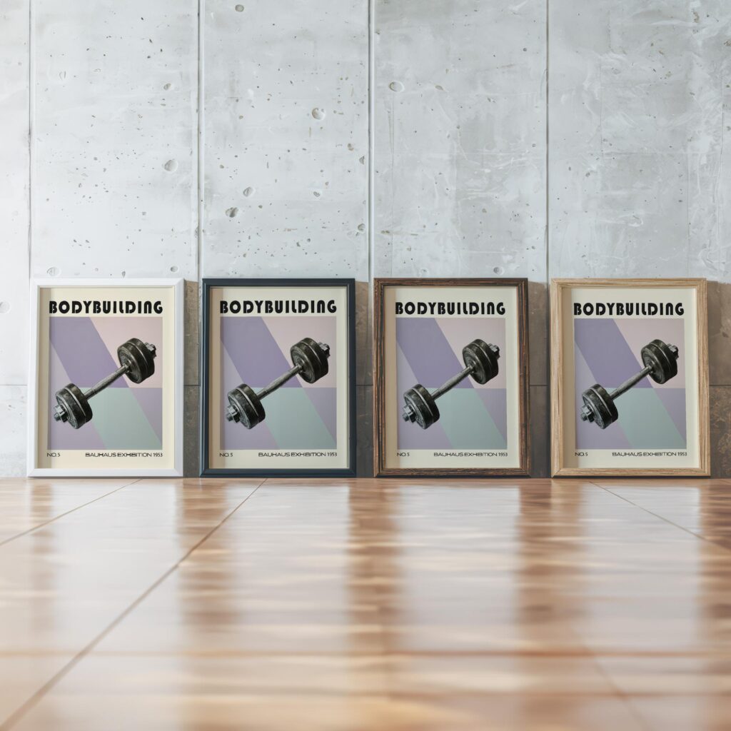 dumbbell mid century print geometric background 2