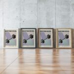 dumbbell mid century print geometric background 2