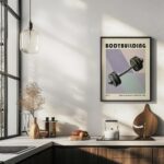 dumbbell mid century print geometric background 5