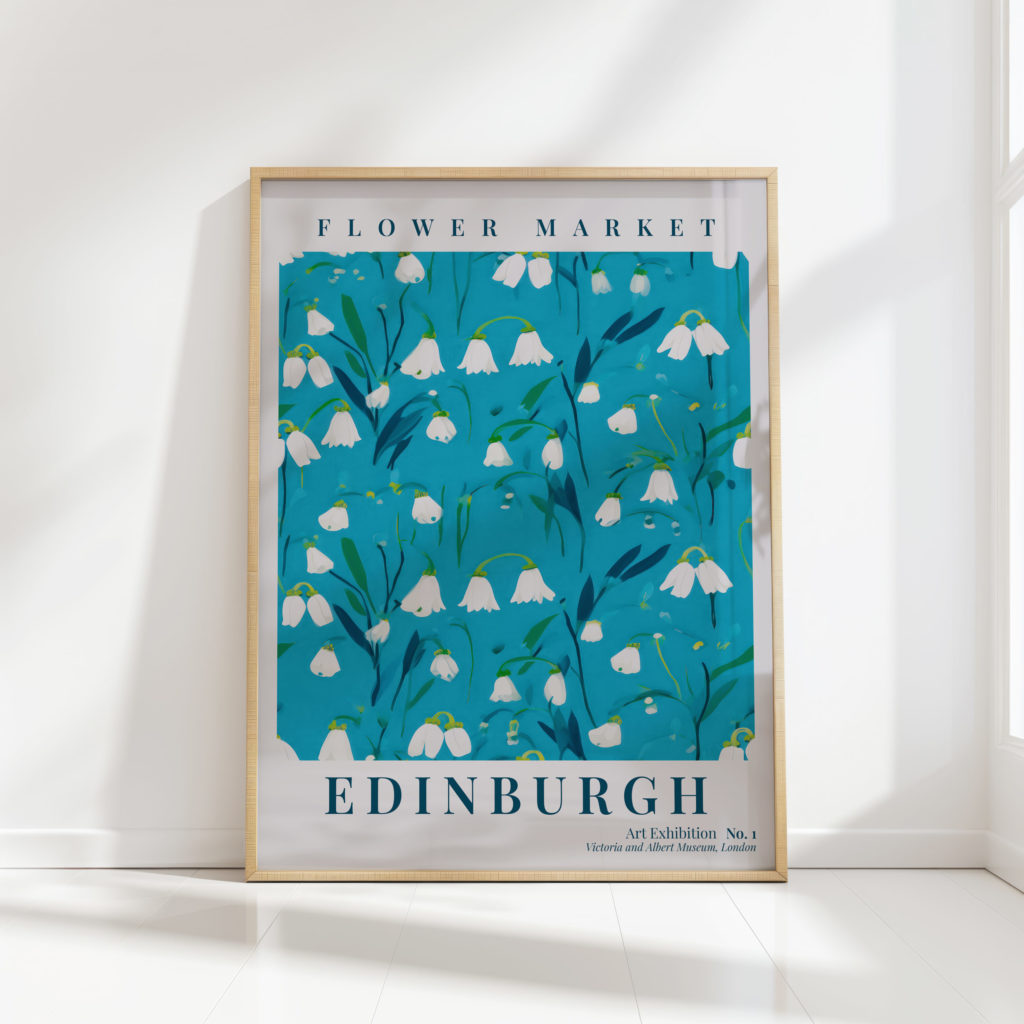 edinburgh flower market art exhibit print
