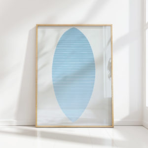 elegant blue striped abstract art print for home decor