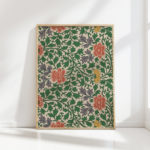 elegant floral art print in warm autumn tones