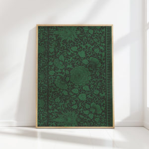 elegant floral artwork print with green tones