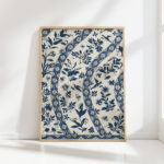 elegant floral blue art print for home decor