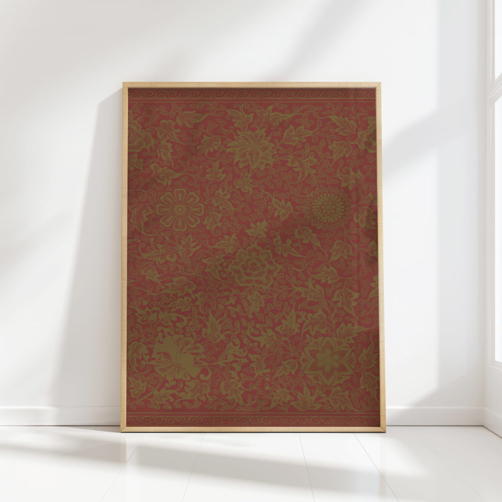 elegant floral foliage art print for home decor