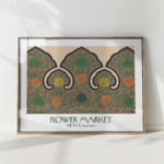 elegant floral pattern art print with vibrant colors