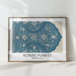 elegant floral teal art print for modern home decor