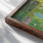 etude pour la fee electricite Raoul Dufy close up dark wood mockup
