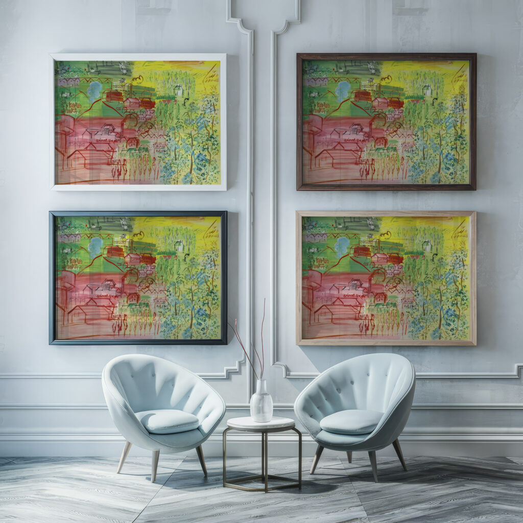 etude pour la fee electricite Raoul Dufy framed posters mockup