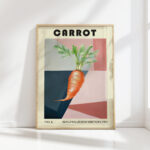 eye catching carrot themed artistic print for decor