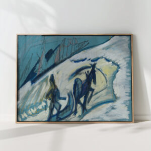 farmer with a sleigh and horses 1927 ernst ludwig kirchner high quality print