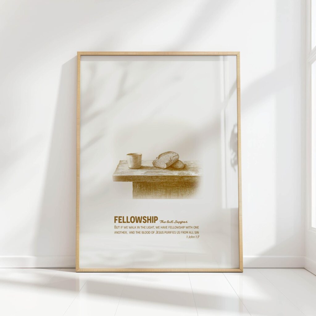 fellowship the last supper minimalist christian print