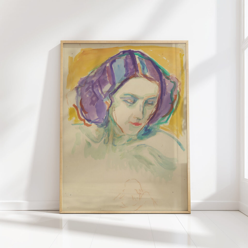 female head 1932 1942 edvard munch high quality print
