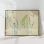 figural sketch female nude and woman with child 1925 albert muller high quality print