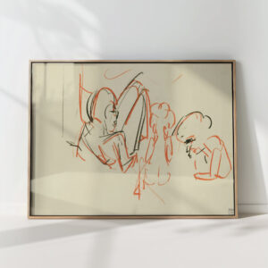 figural sketch three persons 1925 albert muller high quality print