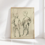 figural sketch two nudes 1925 albert muller high quality print