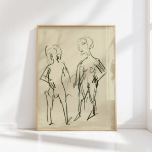 figural sketch two nudes 1925 albert muller high quality print