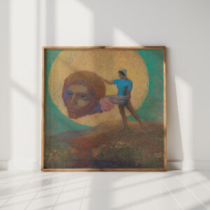 figure carrying a winged head the fall of icarus circa 1876 odilon redon high quality print