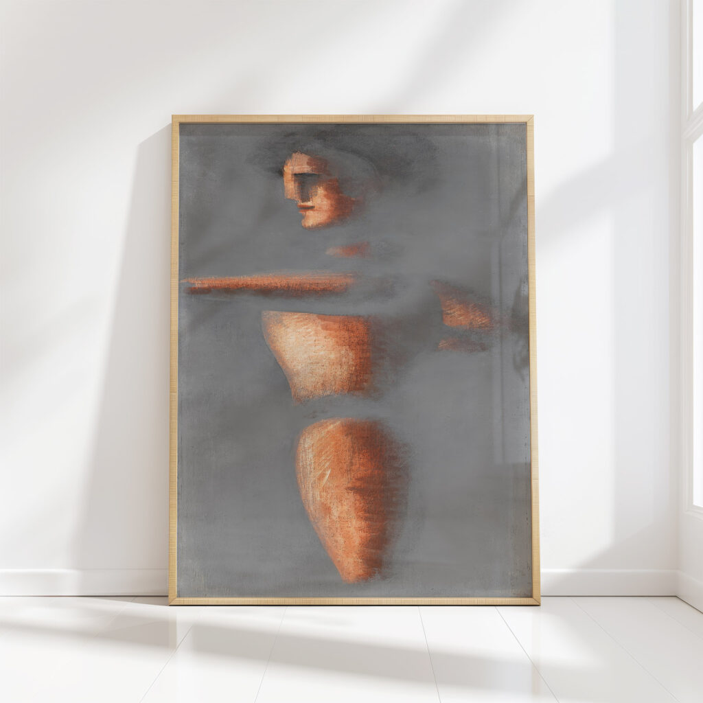 figure on grey ground 1928 oskar schlemmer high quality print