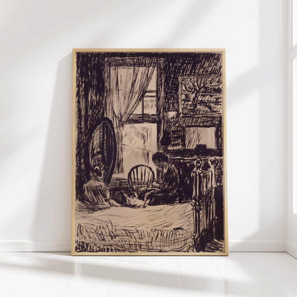 figures before window ca 1914 1918 henry lyman sayen high quality print