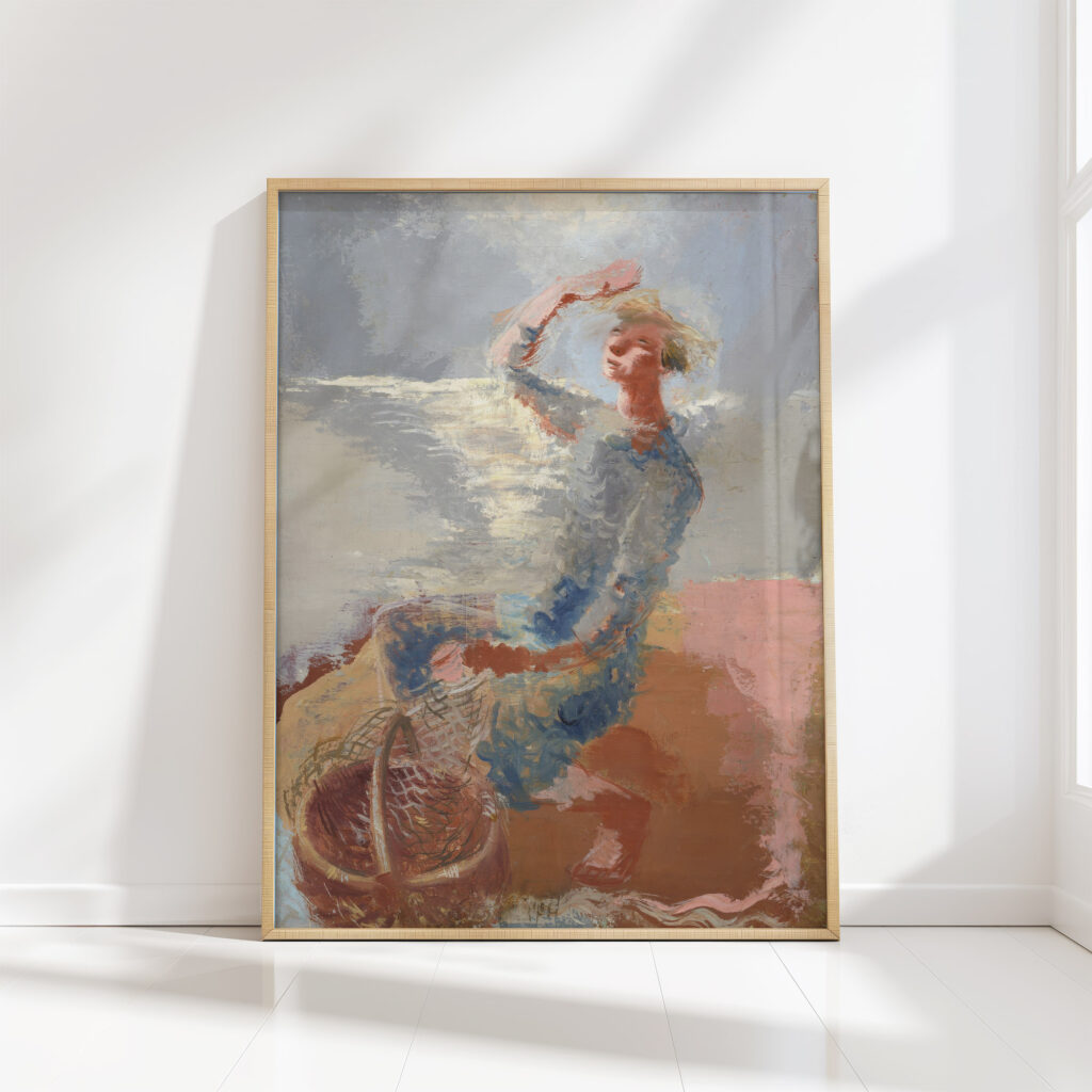 fisher girl on the beach 1943 karin luts high quality print