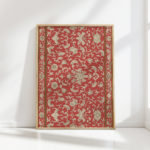 floral art print with elegant red and cream motifs owen jones