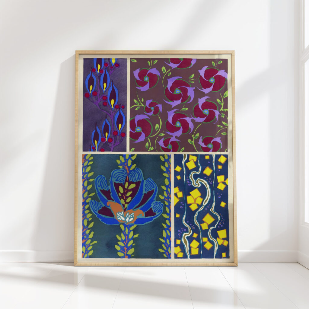floral designs new colors pl18 1925 emile allain seguy high quality print