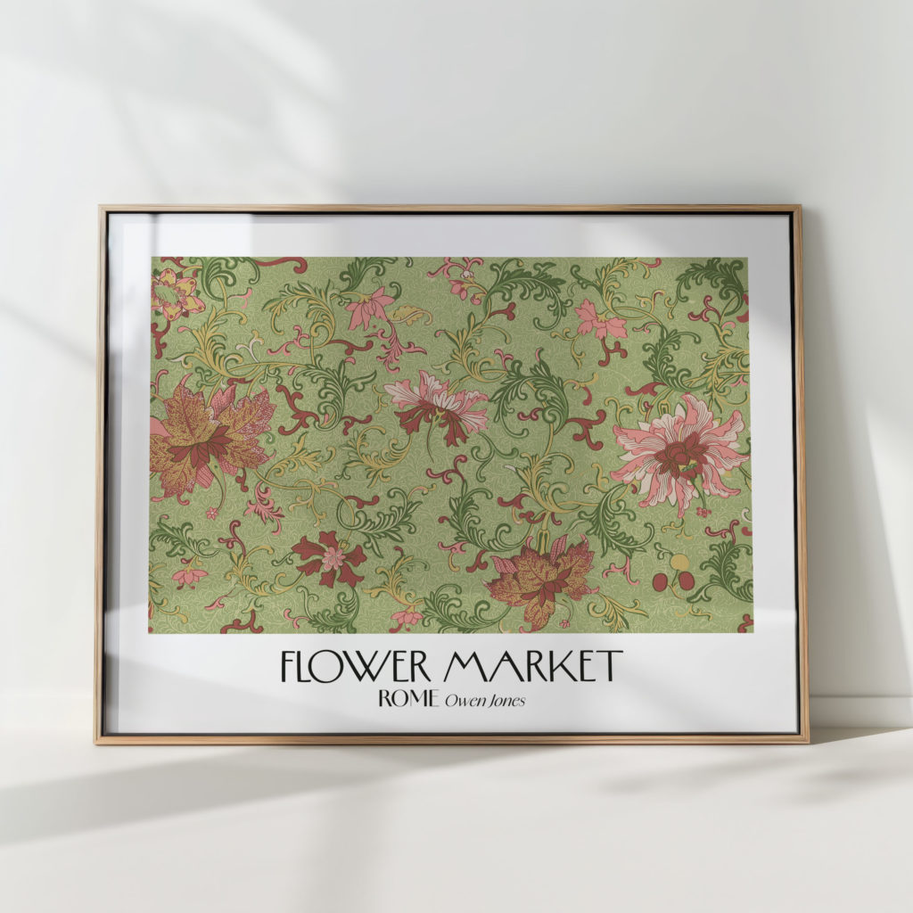 flower market artistic print with elegant floral design