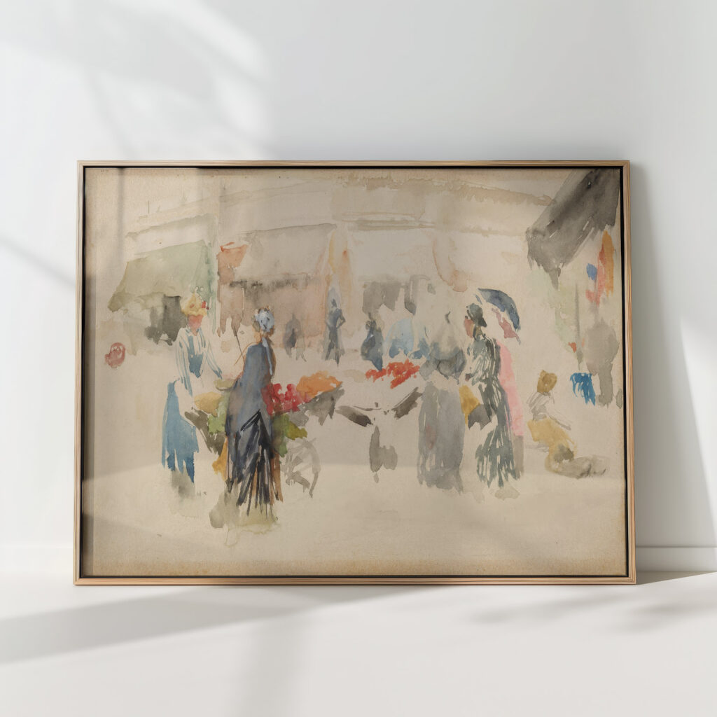 flower market dieppe 1885 james abbott mcneill whistler high quality print