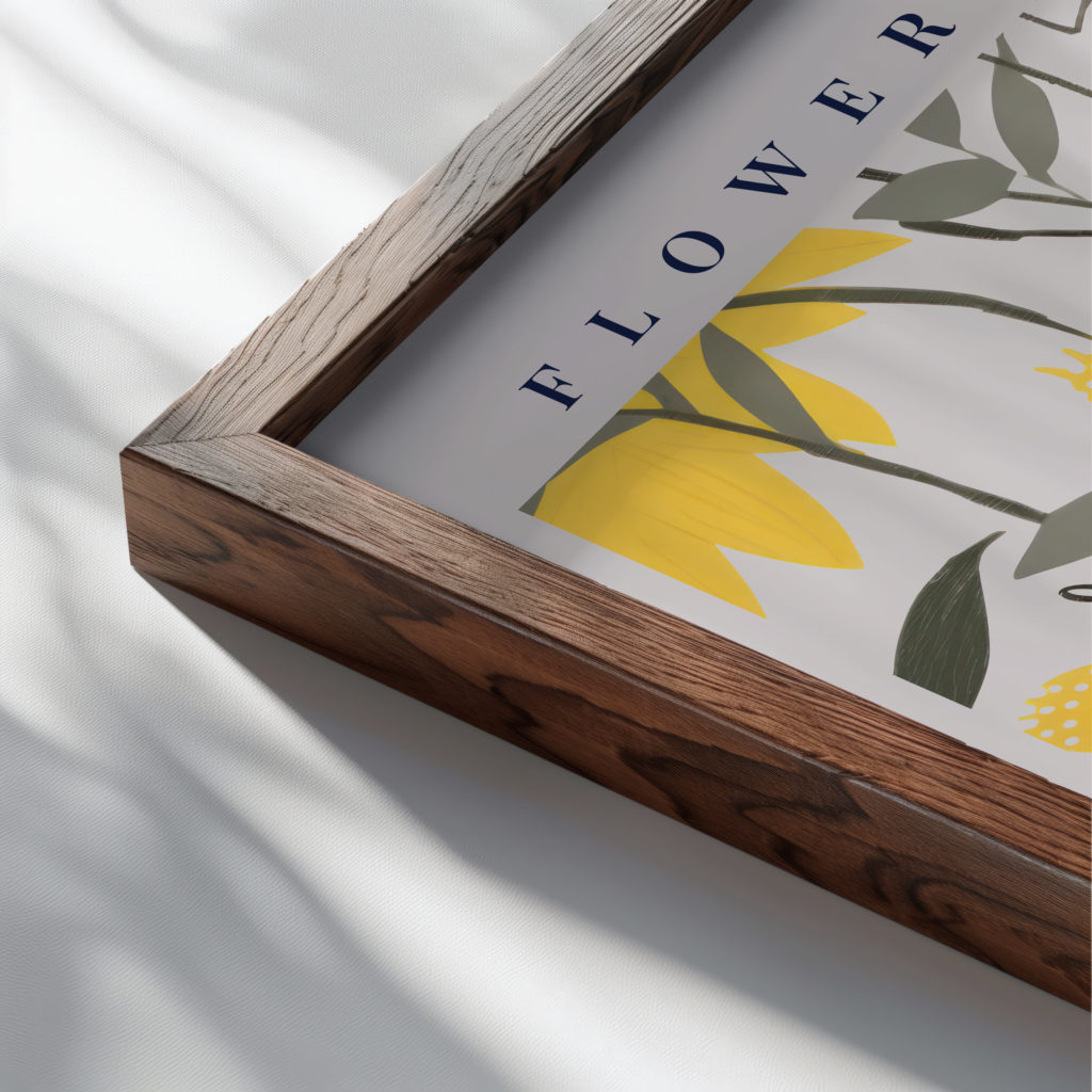 flower market florence 3x4 close up dark wood mockup