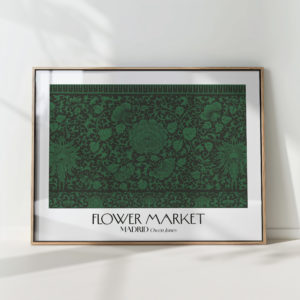 flower market intricate green floral art print