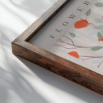 flower market london 3x4 close up dark wood mockup