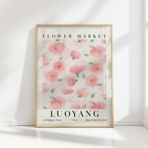 flower market luoyang exhibit print no 6 pink