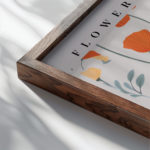 flower market new york 3x4 close up dark wood mockup