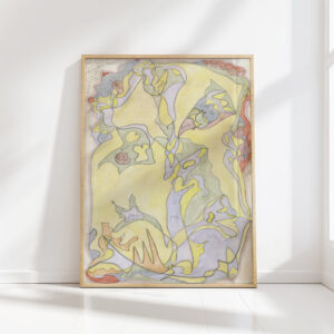 flower motifs on a yellow background 1918 06 24 theo colenbrander high quality print