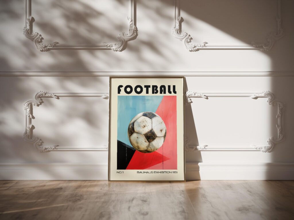 football mid century print bold geometric design