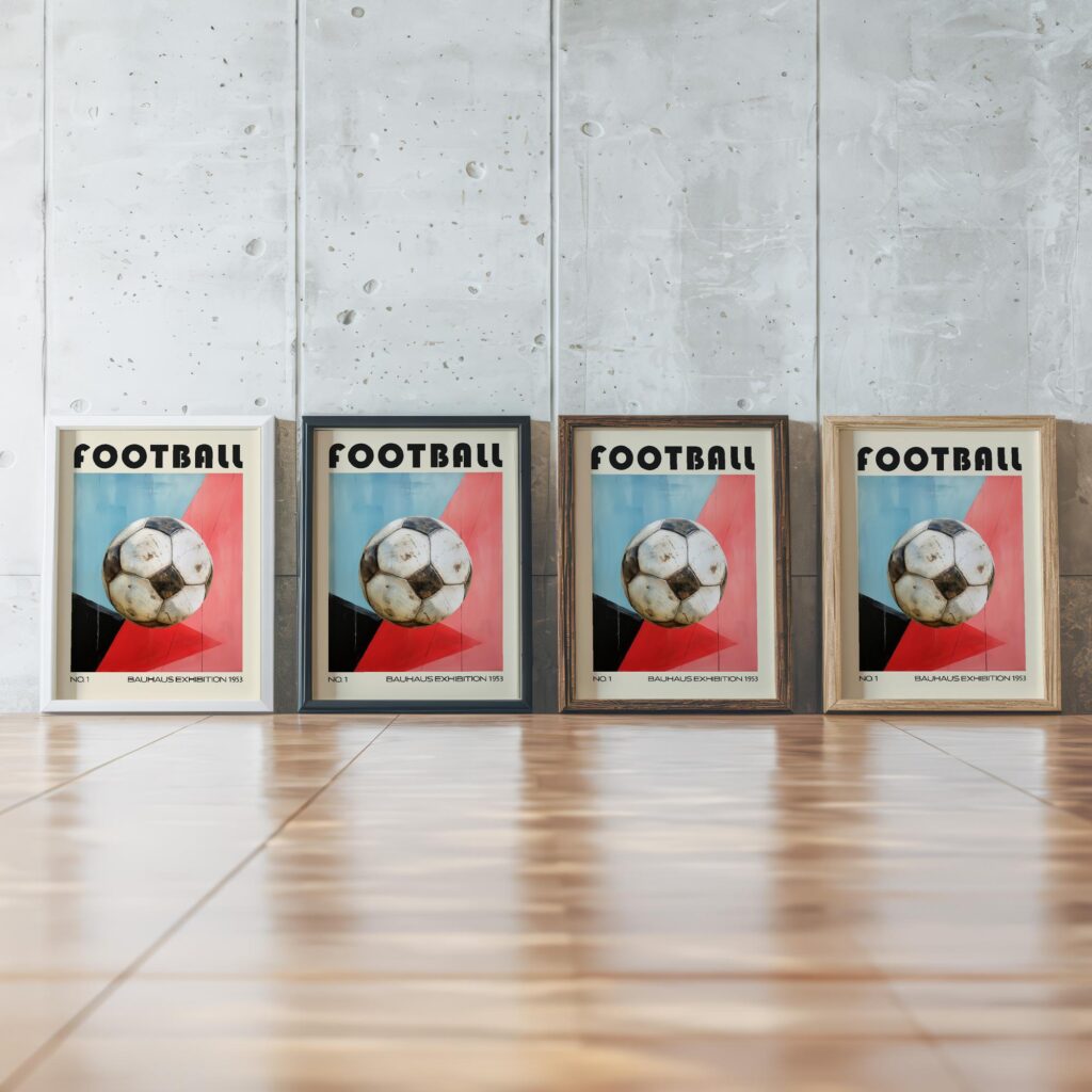 football mid century print bold geometric design 2