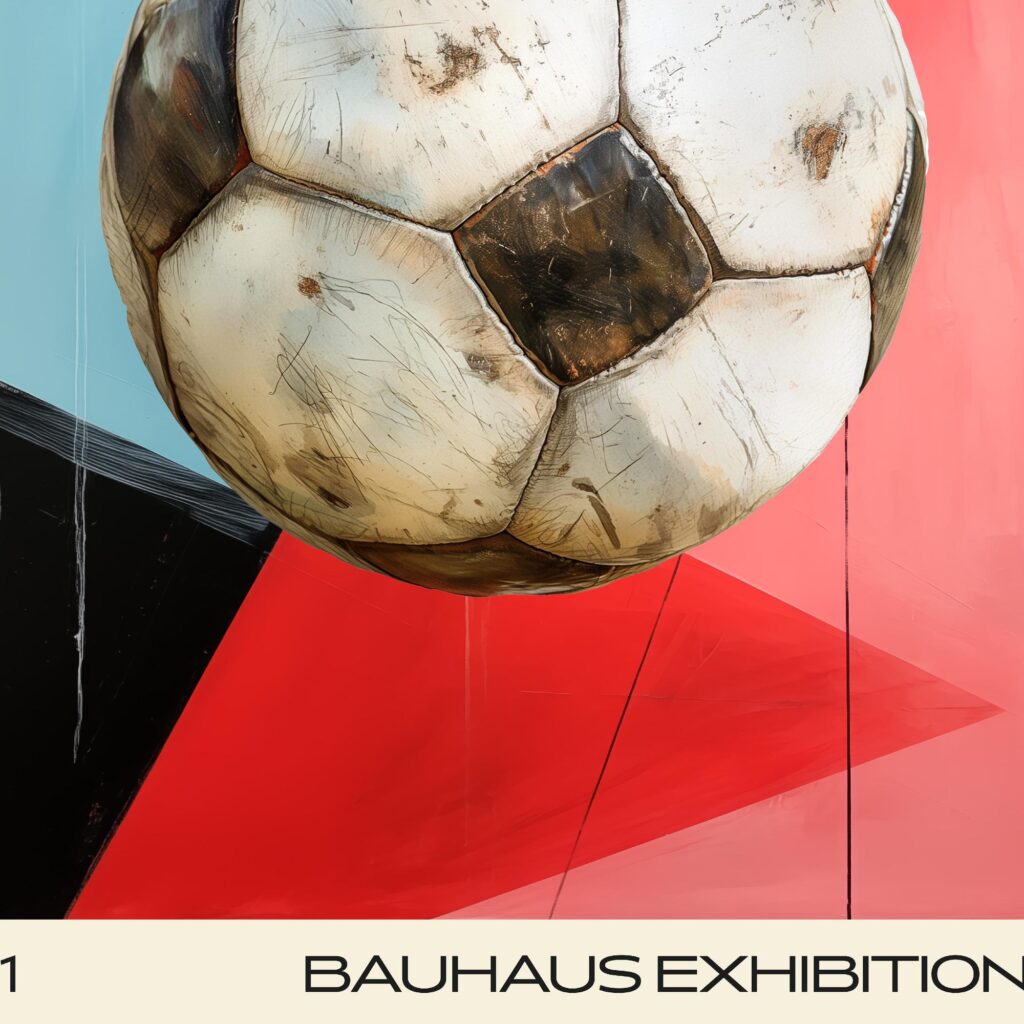 football mid century print bold geometric design 4