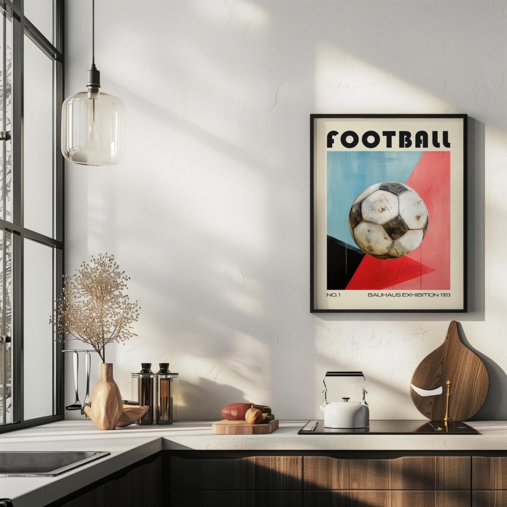 football mid century print bold geometric design 5
