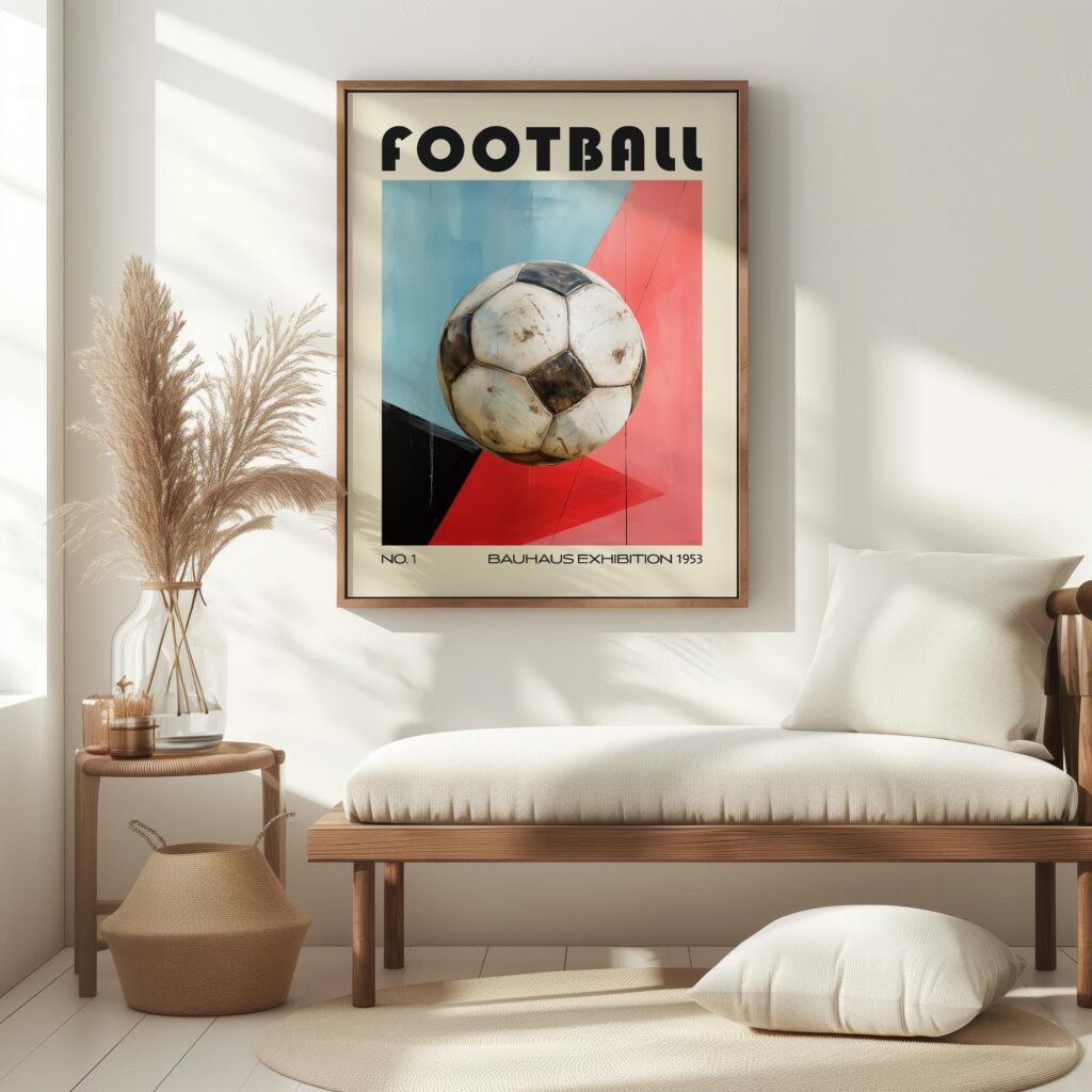 football mid century print bold geometric design 6