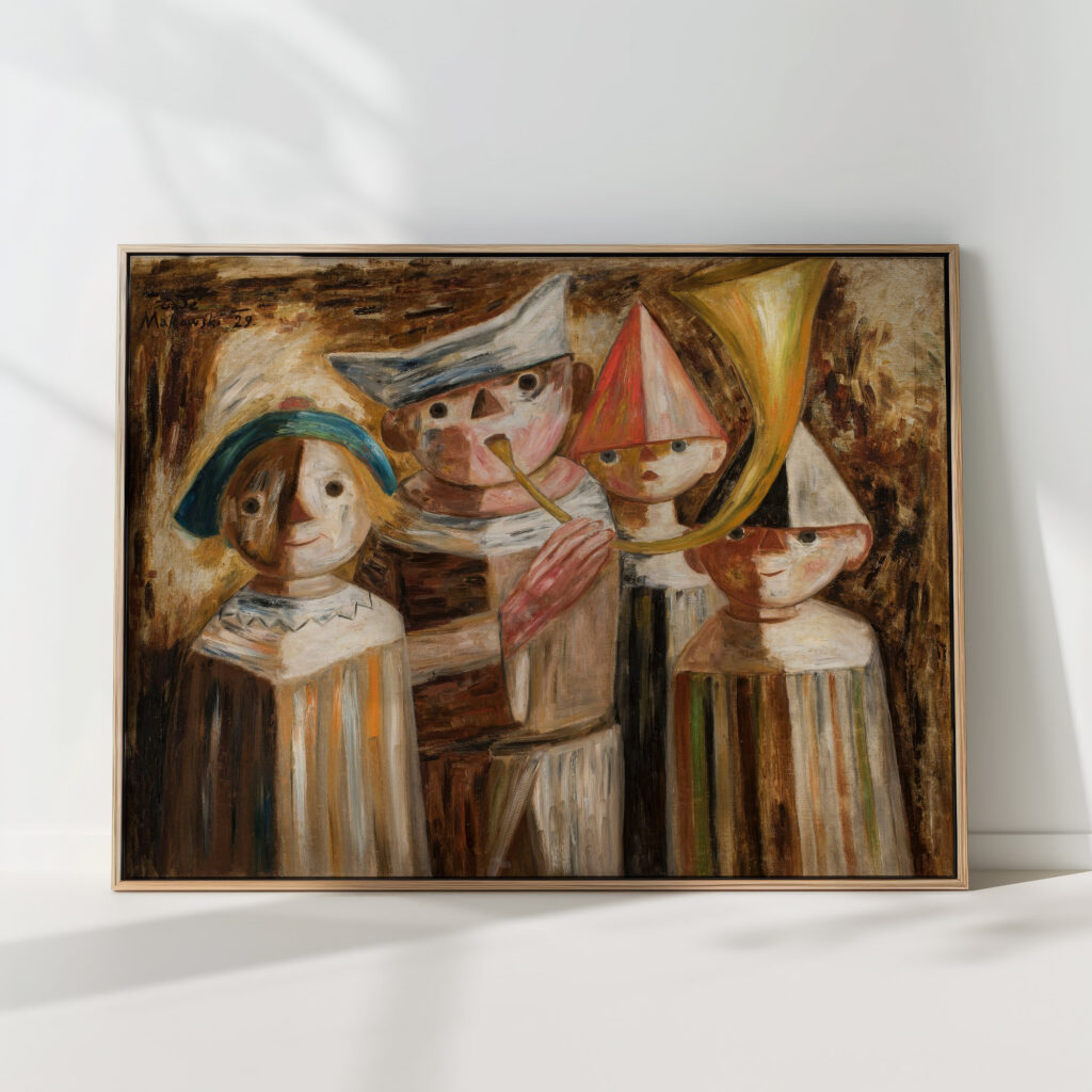 four children with a trumpet 1929 tadeusz makowski high quality print