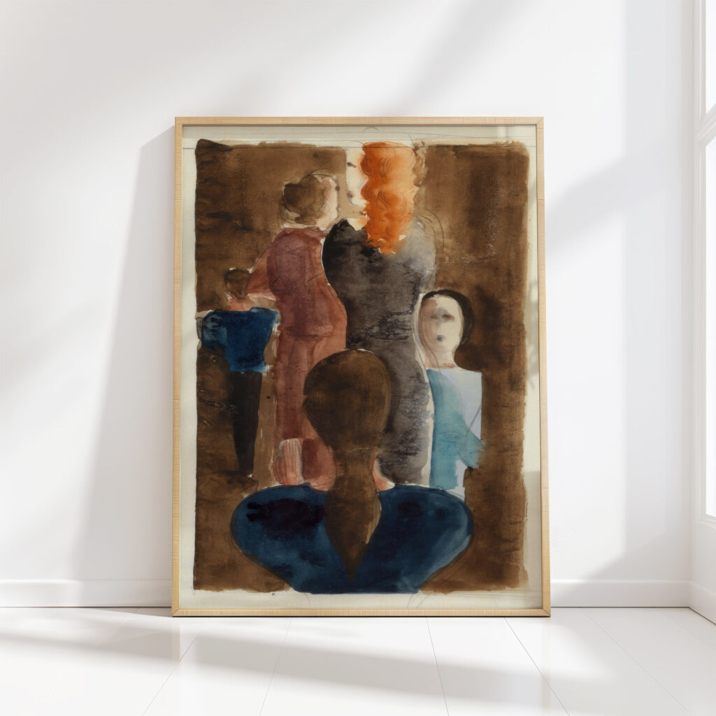 four colour study for women on stairway 1925 oskar schlemmer high quality print