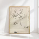 four studies for two figural designs 1910 1915 henri gaudier brzeska high quality print