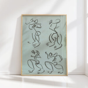 four studies of dancing figures 1910 1915 henri gaudier brzeska high quality print