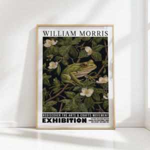 frog william morris print floral poster
