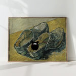 funny van gogh print mouse in shoe